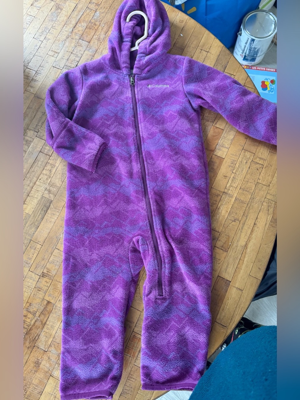 Columbia Kids Purple Hooded Fleece One-Piece